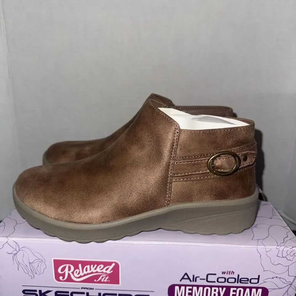NEW Skechers Lovely Vibe Moonlight Ankle Boot Shoe Memory Foam Vegan Size 7